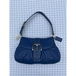 Rare NWT Y2K Coach Leather SoHo Cobalt Blue F15204 VTG Buckle Shoulder Bag Purse